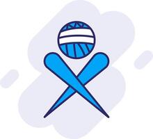 Knitting Needles Line Filled Backgroud Icon vector