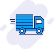 Cargo Truck Line Filled Backgroud Icon vector