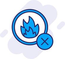 No Fire Line Filled Backgroud Icon vector