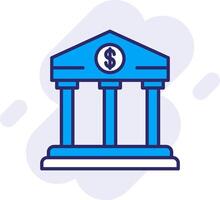 Bank Line Filled Backgroud Icon vector