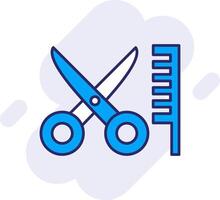 pelo cortar línea lleno fondo icono vector