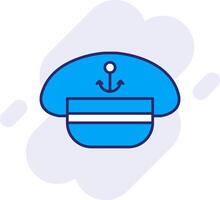 Captain Hat Line Filled Backgroud Icon vector