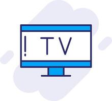 televisión línea lleno fondo icono vector