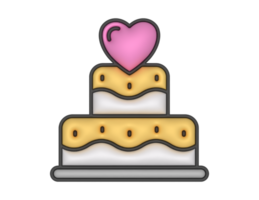 ein 3d Hochzeit Kuchen auf ein transparent Hintergrund png