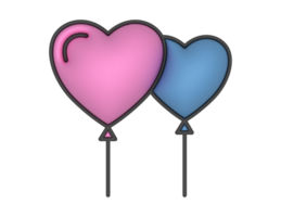 a 3d Heart Balloons on a transparent background png