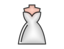 a 3d Wedding Dress on a transparent background png