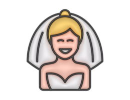 une 3d la mariée sur une transparent Contexte png