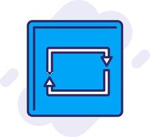 Rectangular Arrow Line Filled Backgroud Icon vector