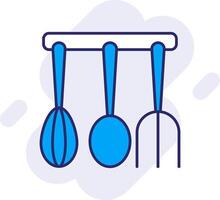 cocina utensilios línea lleno fondo icono vector