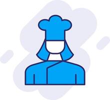 Lady Chef Line Filled Backgroud Icon vector