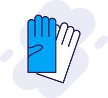 mano guantes línea lleno fondo icono vector