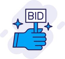 Bid Line Filled Backgroud Icon vector