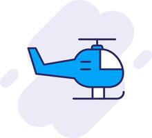 helicóptero línea lleno fondo icono vector