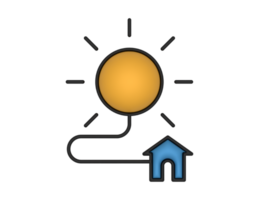 een 3d huis zonne- energie Aan een transparant achtergrond png