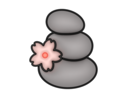 un 3d zen piedras en un transparente antecedentes png