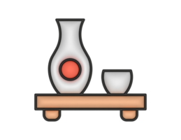 a 3d Sake on a transparent background png