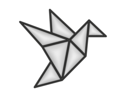 uma 3d origami em uma transparente fundo png