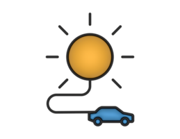 a 3d Car Solar Energy on a transparent background png