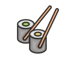 un 3d Sushi en un transparente antecedentes png