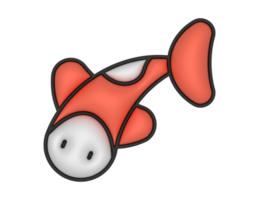 a 3d Carp on a transparent background png