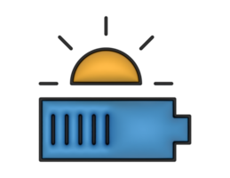 a 3d Solar Energy Battery on a transparent background png