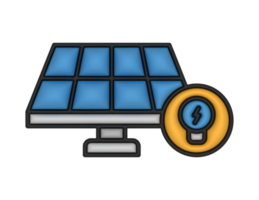 un 3d solar energía panel en un transparente antecedentes png