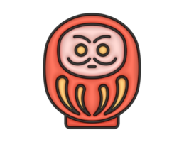 a 3d Daruma on a transparent background png