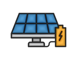 uma 3d solar energia bateria em uma transparente fundo png