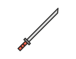 un 3d katana en un transparente antecedentes png