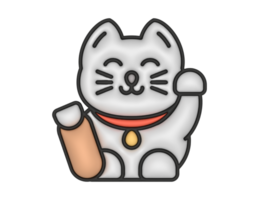 a 3d Maneki Neko on a transparent background png