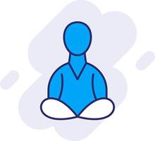 meditación línea lleno fondo icono vector