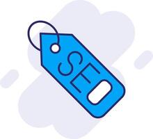 Seo Tag Line Filled Backgroud Icon vector