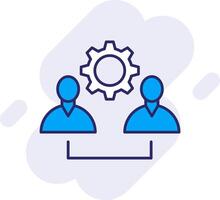 equipo trabajo línea lleno fondo icono vector