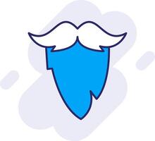 Bigote línea lleno fondo icono vector