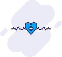 Heartbeat Line Filled Backgroud Icon vector