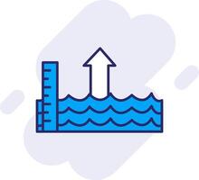 Sea Level Rise Line Filled Backgroud Icon vector