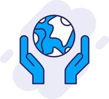 Save the Planet Line Filled Backgroud Icon vector