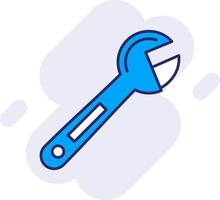 Adjustable Wrench Line Filled Backgroud Icon vector