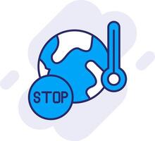 Stop Global Warming Line Filled Backgroud Icon vector