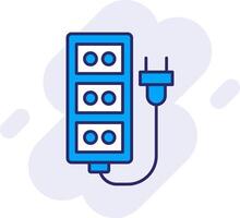 Extension Cord Line Filled Backgroud Icon vector