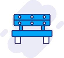 Bench Line Filled Backgroud Icon vector