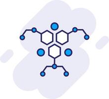 Molecule Line Filled Backgroud Icon vector