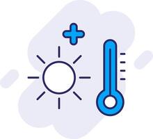 Heat Wave Line Filled Backgroud Icon vector