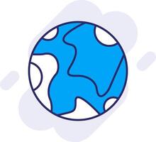 Earth Line Filled Backgroud Icon vector