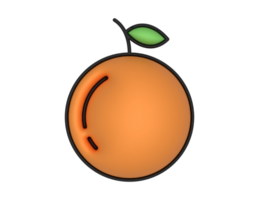 ein 3d Orange auf ein transparent Hintergrund png