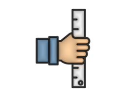 une 3d règle et main sur une transparent Contexte png