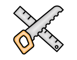 a 3d Saw And Ruler on a transparent background png