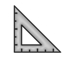 un' 3d triangolo righello su un' trasparente sfondo png