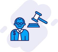 Judge Giving Order Line Filled Backgroud Icon vector