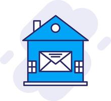 House Mail Line Filled Backgroud Icon vector